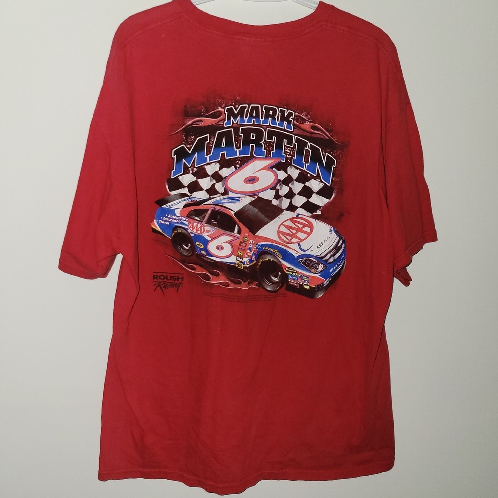 Nascar Mark Martin AAA Racing Short Sleeve T-Shirt Size XL Extra Large Red